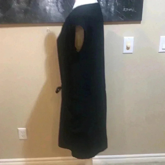 Asos design Black Midi Adjustable Waist Tie Belt Oversized w/Pockets Dress-10 - Picture 7 of 9